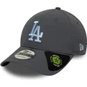 gra-justerbar-curved-cap-med-blat-logo-9forty-recycled-fra-los-angeles-dodgers-mlb-fra-new-era