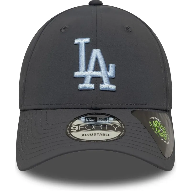 gra-justerbar-curved-cap-med-blat-logo-9forty-recycled-fra-los-angeles-dodgers-mlb-fra-new-era