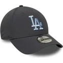 gra-justerbar-curved-cap-med-blat-logo-9forty-recycled-fra-los-angeles-dodgers-mlb-fra-new-era