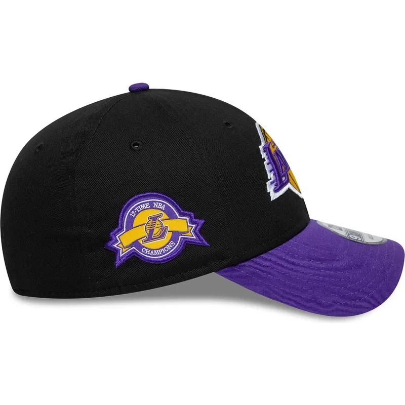 justerbar-sort-og-violet-9forty-side-patch-cap-fra-los-angeles-lakers-nba-af-new-era