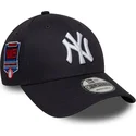 marinebla-justerbar-9forty-side-patch-kasket-fra-new-york-yankees-mlb-fra-new-era