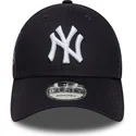 marinebla-justerbar-9forty-side-patch-kasket-fra-new-york-yankees-mlb-fra-new-era