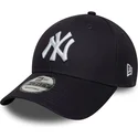 marinebla-justerbar-9forty-side-patch-kasket-fra-new-york-yankees-mlb-fra-new-era
