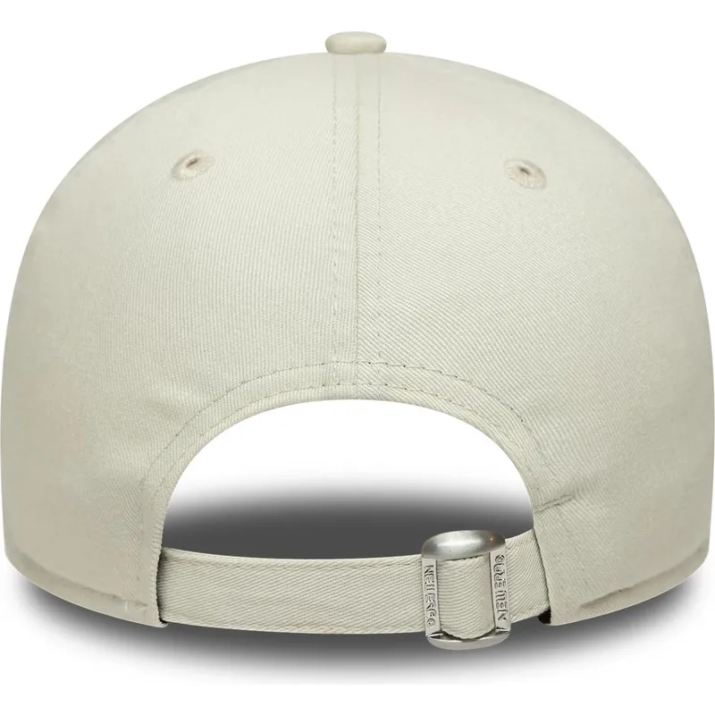 buet-kasket-beige-og-marinebla-justerbar-9forty-side-script-fra-new-york-yankees-mlb-fra-new-era