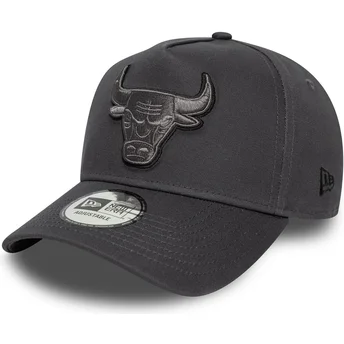 Chicago Bulls NBA New Era grå buet snapback kasket med gråt logo E Frame Tonal Outline