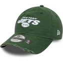 justerbar-gron-buet-kasket-9twenty-washed-distress-fra-new-york-jets-nfl-fra-new-era