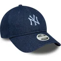 new-era-new-york-yankees-mlb-9twenty-justerbar-marinebla-denim-kasket-til-kvinder