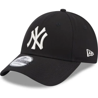 New Era New York Yankees MLB 9FORTY Metallic Logo sort justerbar kvindekasket med buet skygge