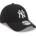 buet-sort-justerbar-kasket-til-kvinder-9forty-metallic-logo-fra-new-york-yankees-mlb-fra-new-era