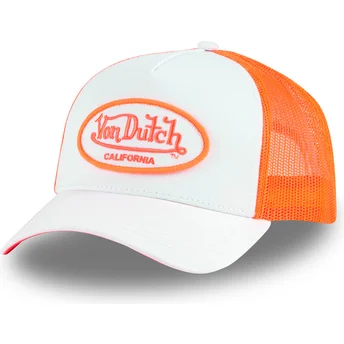 Von Dutch FLUO04 CT hvid og orange trucker kasket