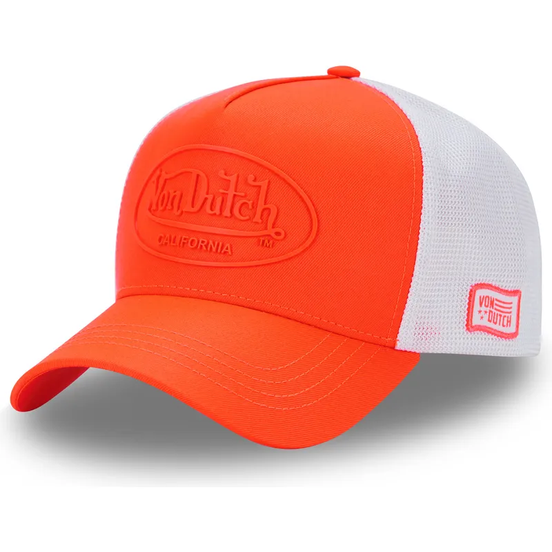 trucker-kasket-orange-og-hvid-fluo04-fra-von-dutch