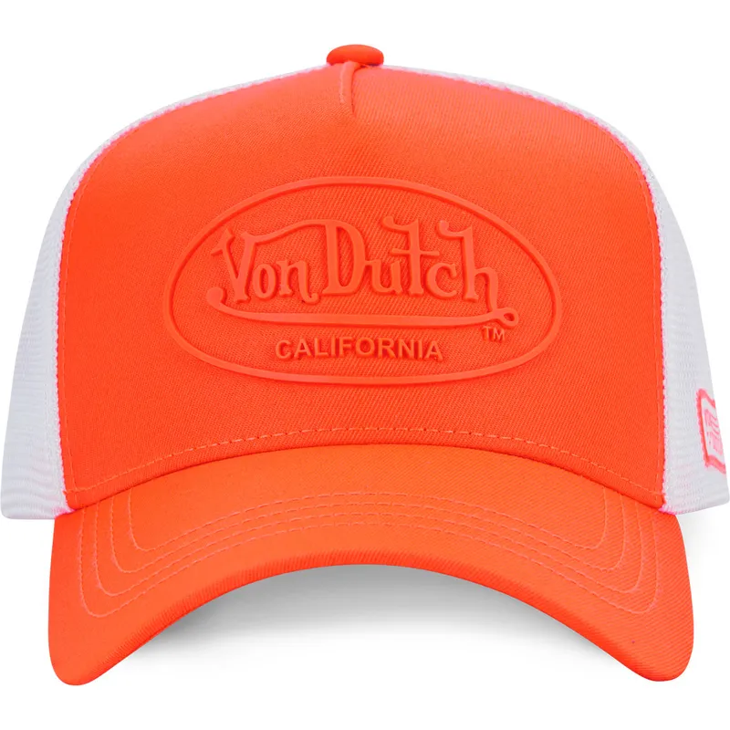 trucker-kasket-orange-og-hvid-fluo04-fra-von-dutch