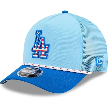 Blå 9FORTY M-Crown A Frame 4th July Los Angeles Dodgers MLB trucker kasket fra New Era