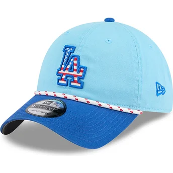 Los Angeles Dodgers MLB New Era 9TWENTY Justerbar Blå Buet Kasket 4. Juli
