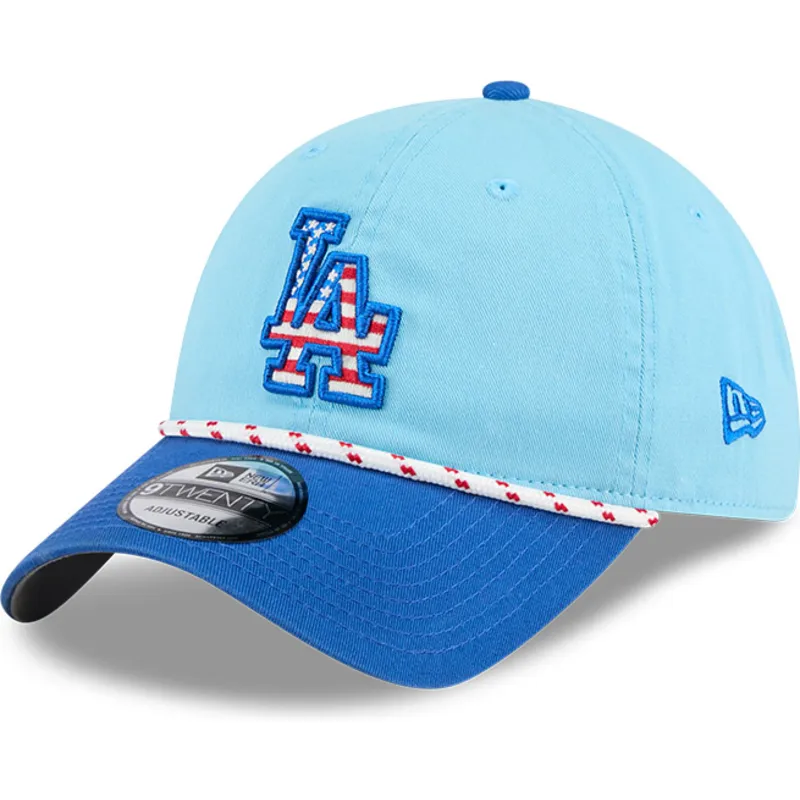 bla-justerbar-kurvet-kasket-9twenty-4th-july-fra-los-angeles-dodgers-mlb-fra-new-era