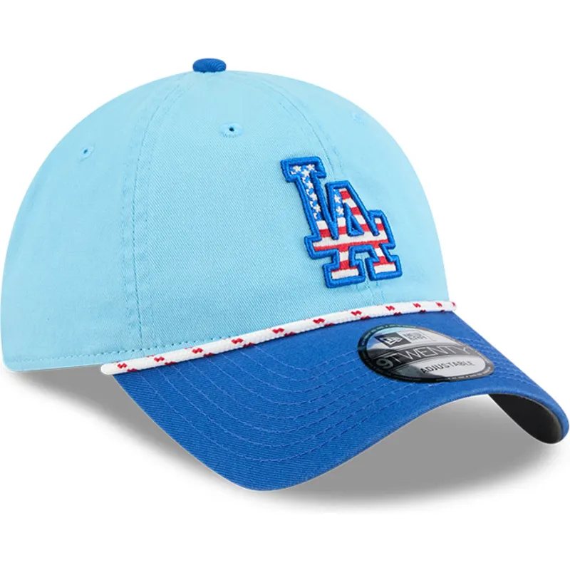 bla-justerbar-kurvet-kasket-9twenty-4th-july-fra-los-angeles-dodgers-mlb-fra-new-era