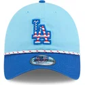 bla-justerbar-kurvet-kasket-9twenty-4th-july-fra-los-angeles-dodgers-mlb-fra-new-era