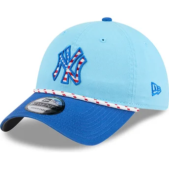 New Era New York Yankees MLB 9TWENTY 4. juli justerbar blå buet cap