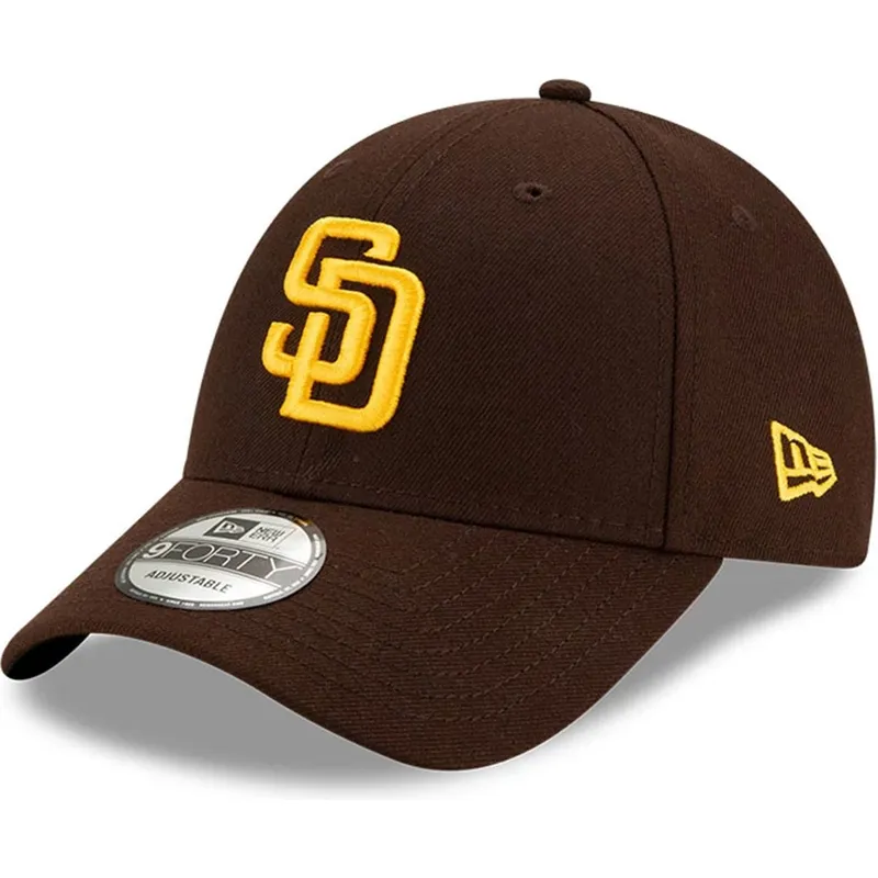 brun-justerbar-9forty-the-league-kasket-med-buet-skygge-fra-san-diego-padres-mlb-fra-new-era