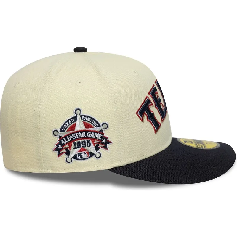 buet-kasket-beige-og-marinebla-tilpasset-59fifty-all-star-game-pin-fra-texas-rangers-mlb-fra-new-era