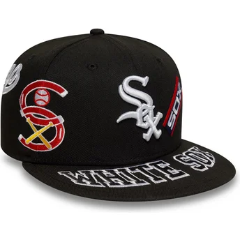 Chicago White Sox MLB 59FIFTY All Over sort justerbar flad kasket fra New Era