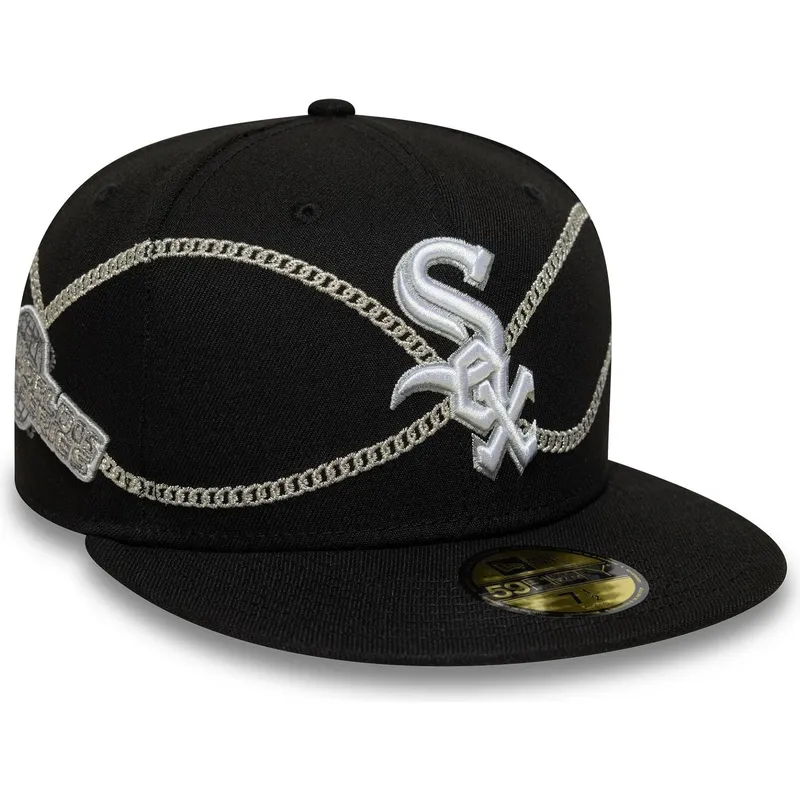 sort-fitted-59fifty-chain-wrap-kasket-fra-chicago-white-sox-mlb-af-new-era