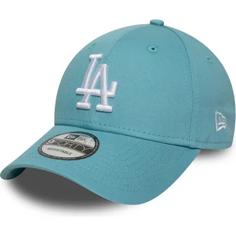 Justerbar lyseblå buet kasket 9FORTY League Essential Los Angeles Dodgers MLB fra New Era