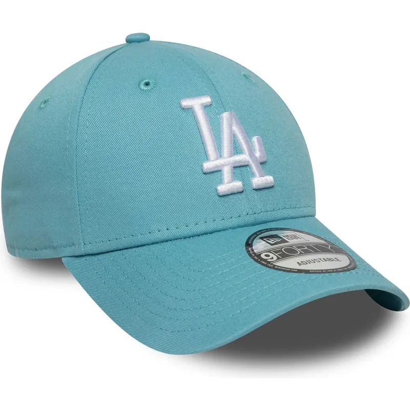 lysebla-justerbar-kurvet-kasket-9forty-league-essential-fra-los-angeles-dodgers-mlb-fra-new-era