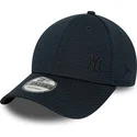 marinebla-snapback-kasket-med-buet-skygge-og-blat-logo-9forty-flawless-mesh-fra-new-york-yankees-mlb-fra-new-era
