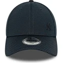 marinebla-snapback-kasket-med-buet-skygge-og-blat-logo-9forty-flawless-mesh-fra-new-york-yankees-mlb-fra-new-era