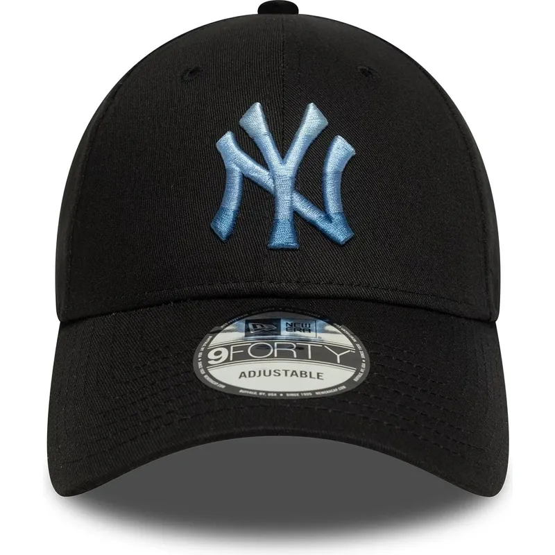 sort-justerbar-curved-kasket-med-blat-logo-9forty-ombre-infill-fra-new-york-yankees-mlb-fra-new-era