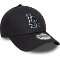 new-era-los-angeles-dodgers-mlb-9forty-team-outline-marinebla-justerbar-kasket-med-buet-skygge-og-blat-logo