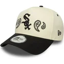 buet-beige-og-sort-snapback-kasket-a-frame-paisley-fra-chicago-white-sox-mlb-fra-new-era