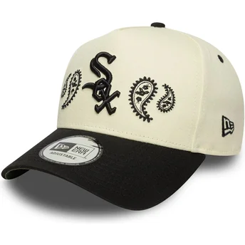 Chicago White Sox MLB New Era A Frame Paisley beige og sort snapback kasket