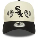 buet-beige-og-sort-snapback-kasket-a-frame-paisley-fra-chicago-white-sox-mlb-fra-new-era