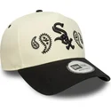 buet-beige-og-sort-snapback-kasket-a-frame-paisley-fra-chicago-white-sox-mlb-fra-new-era