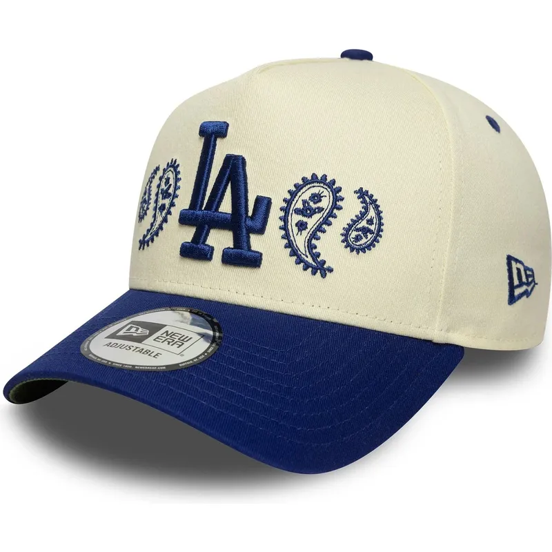 buet-beige-og-bla-snapback-kasket-a-frame-paisley-fra-los-angeles-dodgers-mlb-fra-new-era