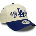 buet-beige-og-bla-snapback-kasket-a-frame-paisley-fra-los-angeles-dodgers-mlb-fra-new-era