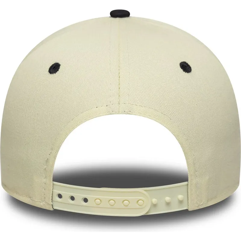 buet-beige-og-marinebla-snapback-kasket-a-frame-paisley-fra-new-york-yankees-mlb-fra-new-era