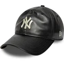 new-york-yankees-mlb-new-era-9twenty-justerbar-sort-laeder-cap-med-buet-skygge