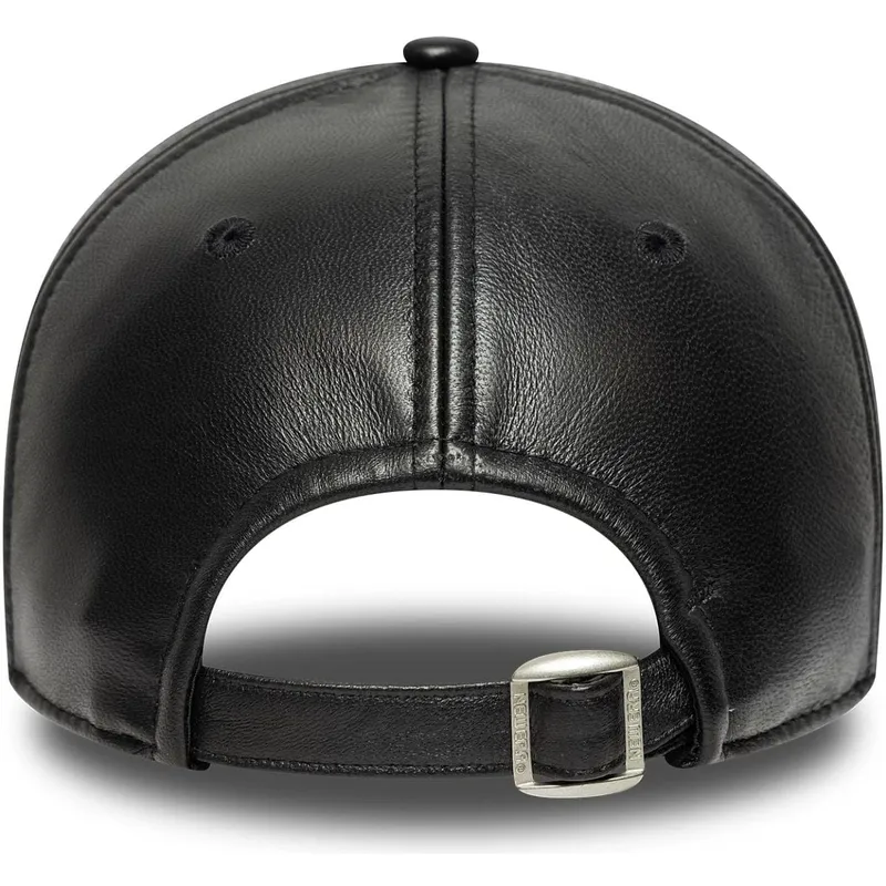 sort-justerbar-curved-kasket-9twenty-leather-fra-new-york-yankees-mlb-fra-new-era