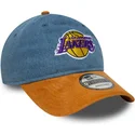 los-angeles-lakers-nba-9twenty-denim-midi-justerbar-bla-og-brun-buet-cap-fra-new-era