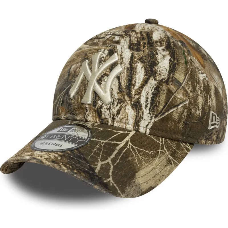 buet-kasket-camouflage-justerbar-9twenty-realtree-fra-new-york-yankees-mlb-fra-new-era
