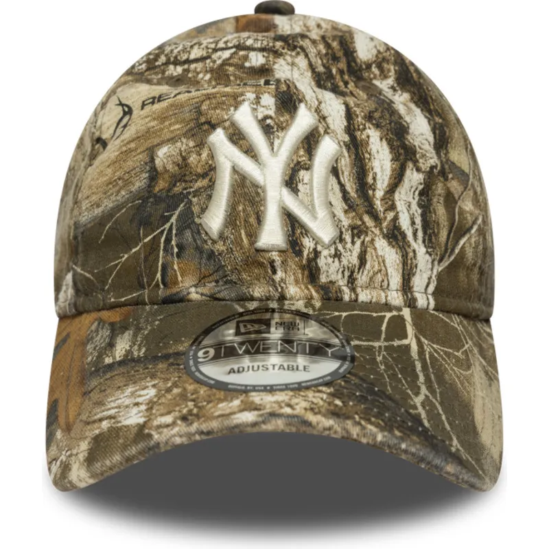 buet-kasket-camouflage-justerbar-9twenty-realtree-fra-new-york-yankees-mlb-fra-new-era
