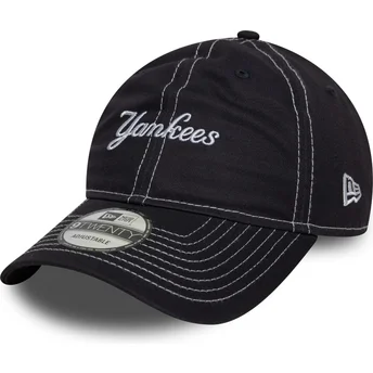 New York Yankees MLB New Era 9TWENTY Contrast Stitch justerbar marineblå buet kasket