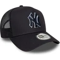 new-era-new-york-yankees-mlb-a-frame-outline-marinebla-trucker-kasket-med-marineblat-logo