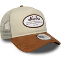 brun-trucker-kasket-a-frame-suede-oval-patch-fra-new-era