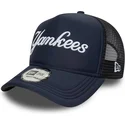 trucker-kasket-marinebla-a-frame-script-fra-new-york-yankees-mlb-fra-new-era