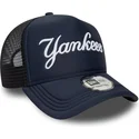 trucker-kasket-marinebla-a-frame-script-fra-new-york-yankees-mlb-fra-new-era