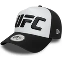 hvid-og-sort-buet-kasket-a-frame-core-fra-ufc-ultimate-fighting-championship-fra-new-era